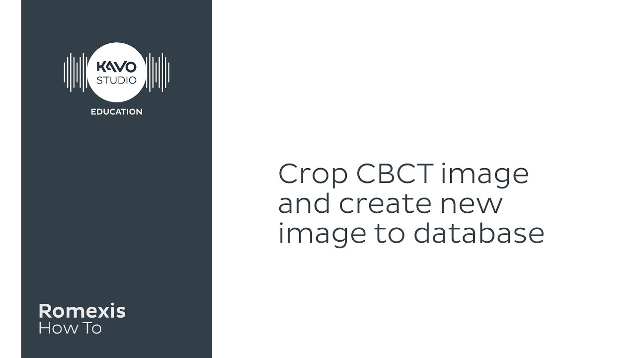 Romexis How To: Crop CBCT image and create new image to database in Romexis
