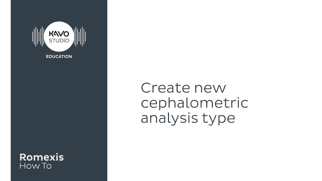 Romexis How To: Create a new cephalometric analysis type