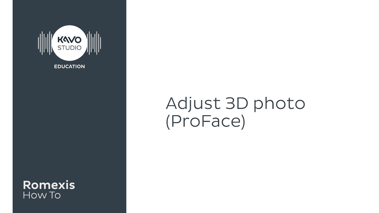 Romexis How To: Adjust 3D photo (ProFace)