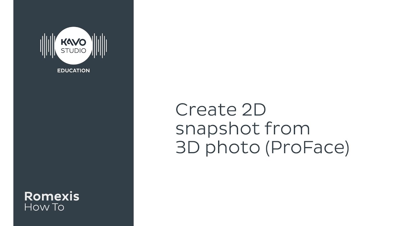 Romexis How To: Create 2D snapshot from 3D photo (ProFace)