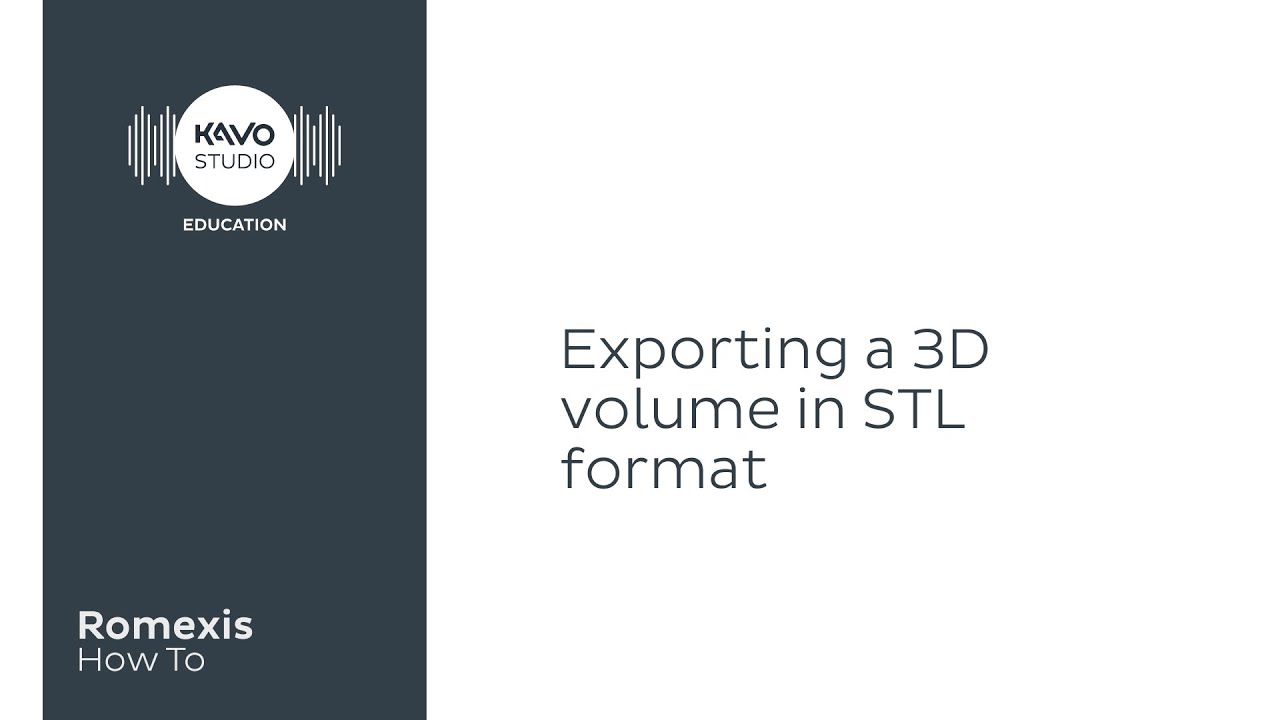 Romexis How To: Exporting a 3D volume in STL format