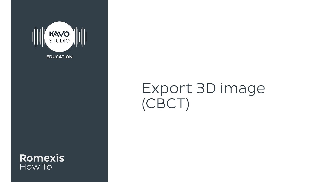 Romexis How To: Export CBCT image in DICOM format